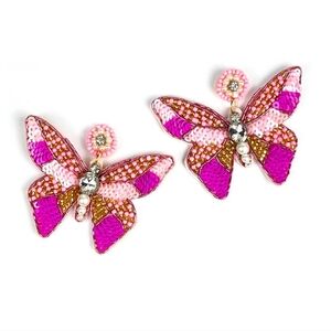Beaded Butterfly Earrings NWT